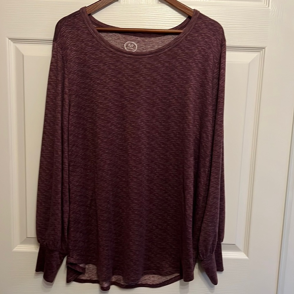 Maurice’s 24/7 long sleeve womens top XXL shirt plum soft